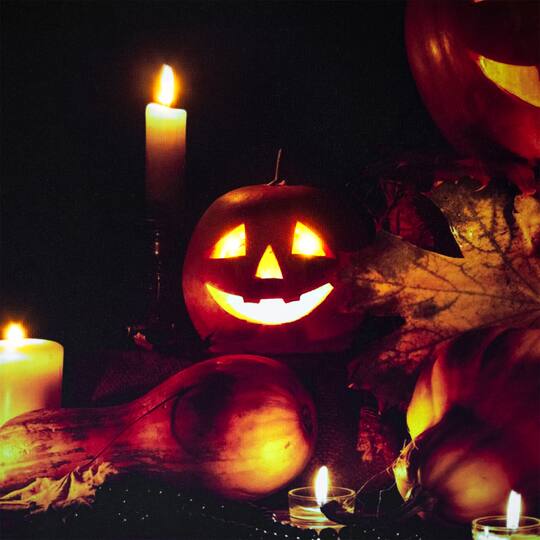 Halloween Harvest Jack-o-Lanterns LED Canvas Wall Art